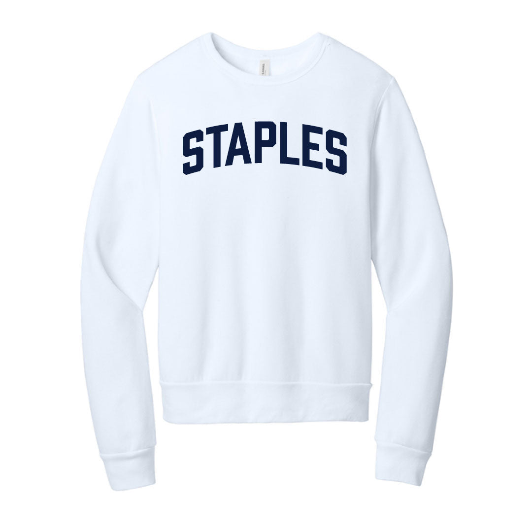 Staples Football Sponge Fleece Crewneck Sweatshirt Logowear Staples Football White Mens XS