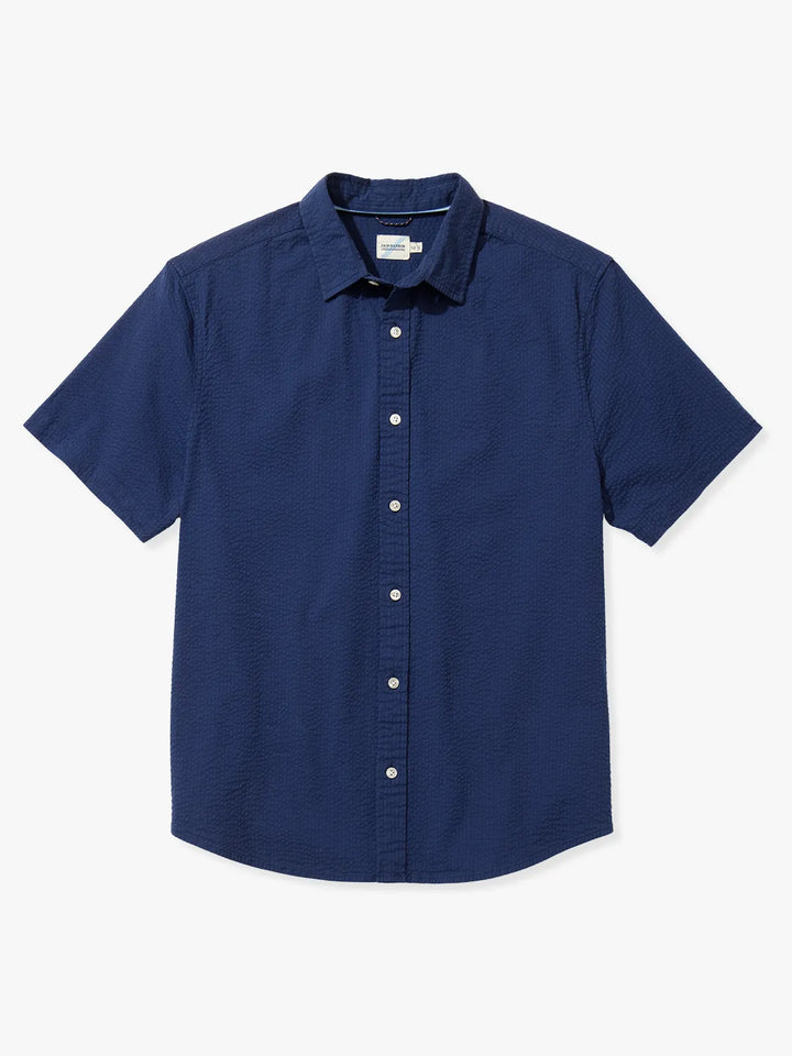 Fair Harbor Mens The Seersucker Shirt Apparel Fair Harbor Navy Small 