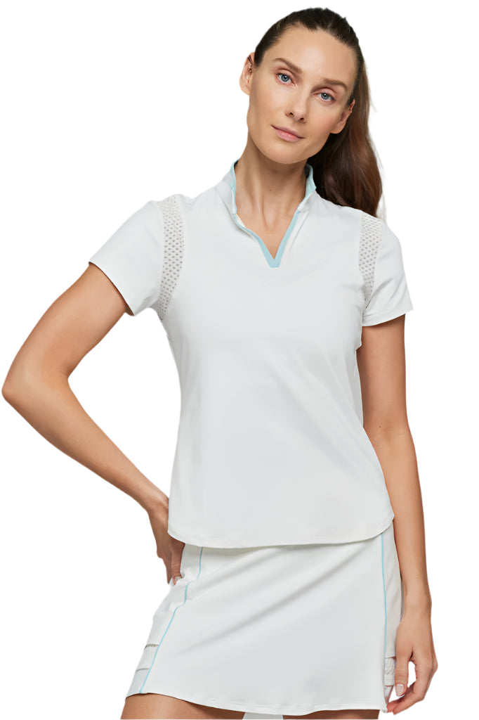 Lija Womens Elite Limited Edition Roller Tee Apparel LIJA White/Pastel Blue XSmall