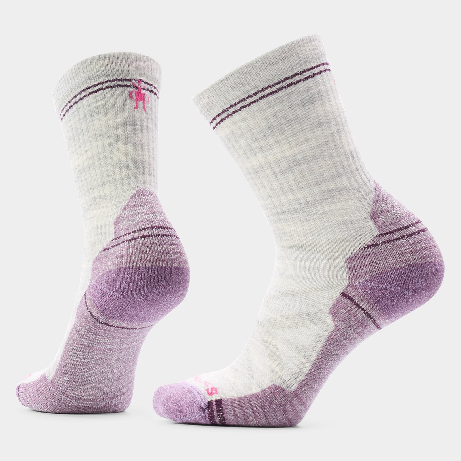 Smartwool Womens Hike Light Cushion Crew Socks Apparel Smartwool Ash Purple/Dawn-R58 Small