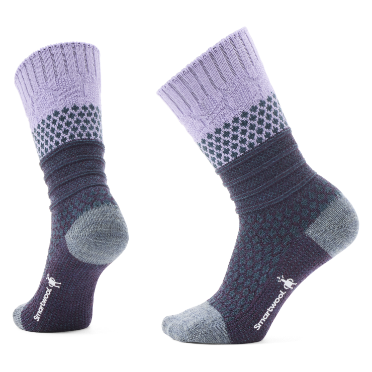 Smartwool Womens Popcorn Cable Sock Apparel Smartwool Ultra Violet Small 