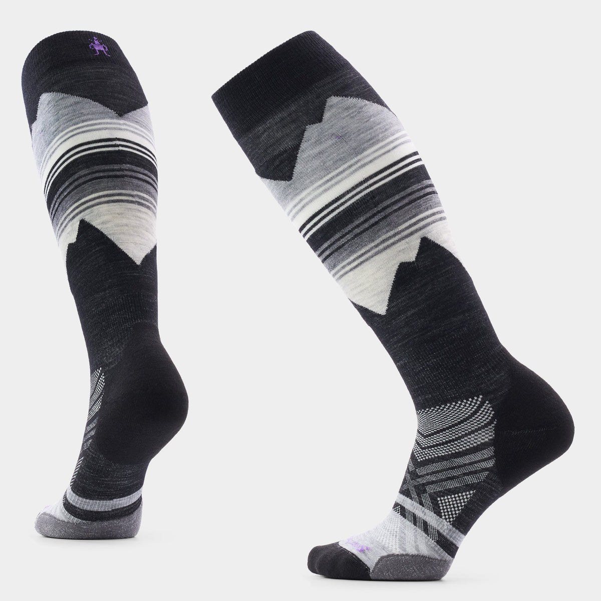 Smartwool Womens Ski Targeted Cushion Pattern Over The Calf Socks Apparel Smartwool Medium Gray-052 Small
