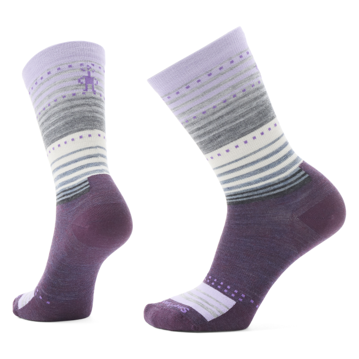 Smartwool Everyday Stitch Stripe Zero Cushion Crew Socks Apparel Smartwool Ultra Violet Small 