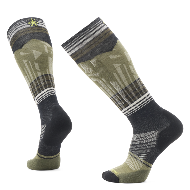 Smartwool Ski Targeted Cushion Summit Shot Over The Calf Socks Apparel Smartwool Black Medium 