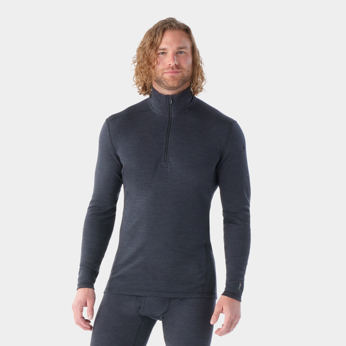 Smartwool Men's Classic Thermal Merino Base Layer 1/4 Zip Apparel Smartwool Charcoal Heather-010 Small
