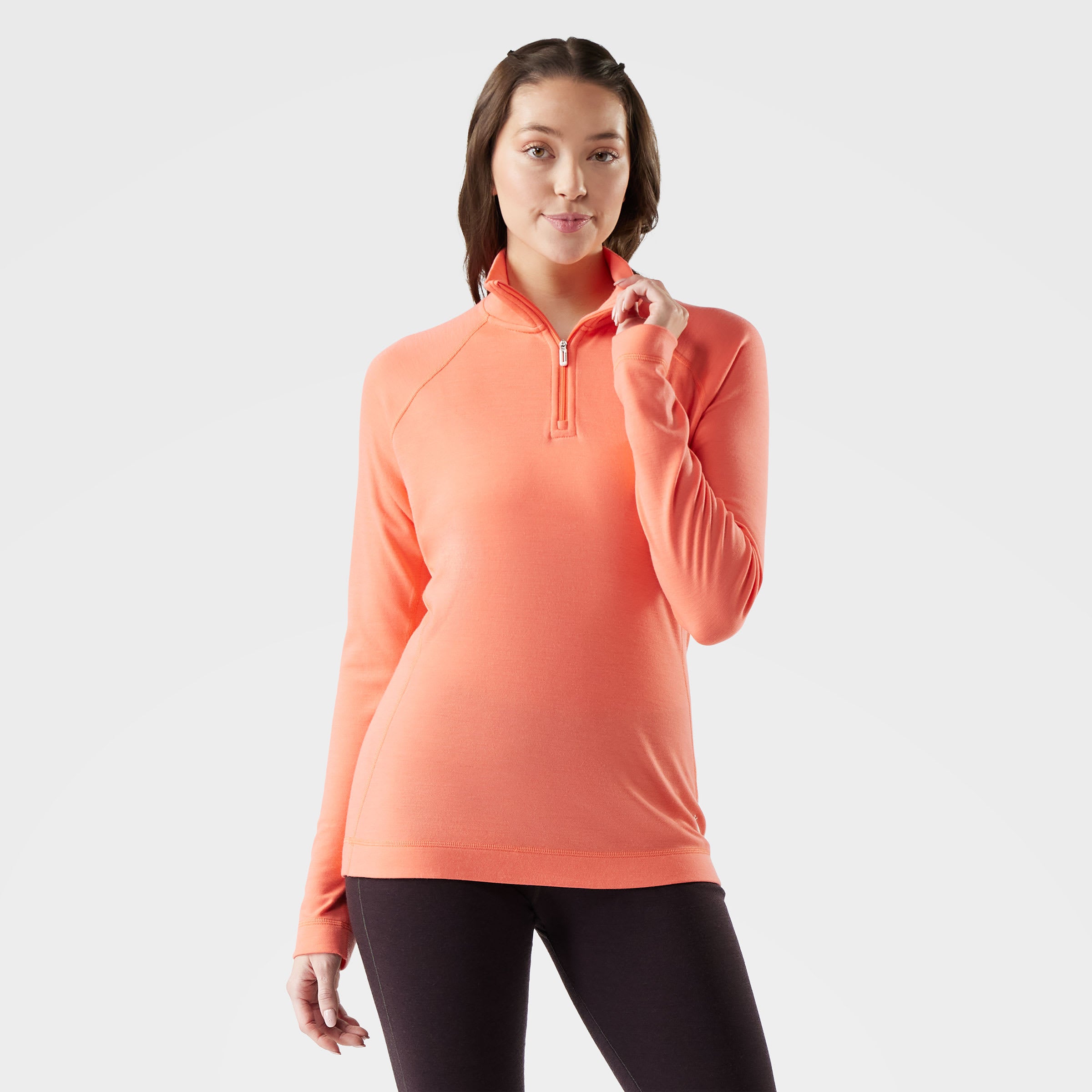 Smartwool Women's Classic Thermal Merino Base Layer 1/4 Zip Apparel Smartwool Coral Reef-P35 XSmall