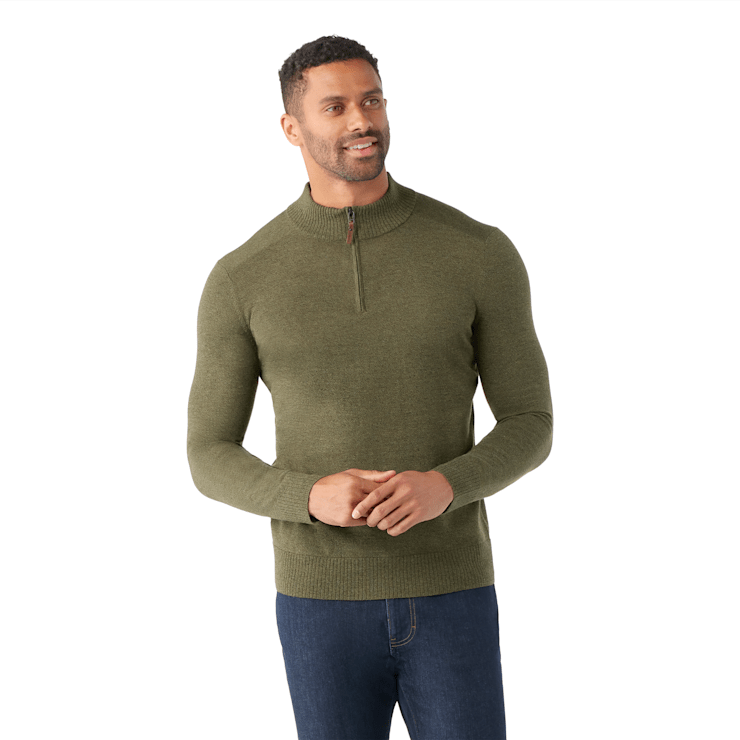 Smartwool Men's Sparwood 1/2 Zip Sweater Apparel Smartwool Northwoods Heather/Winter Woods Heather-K90 Small