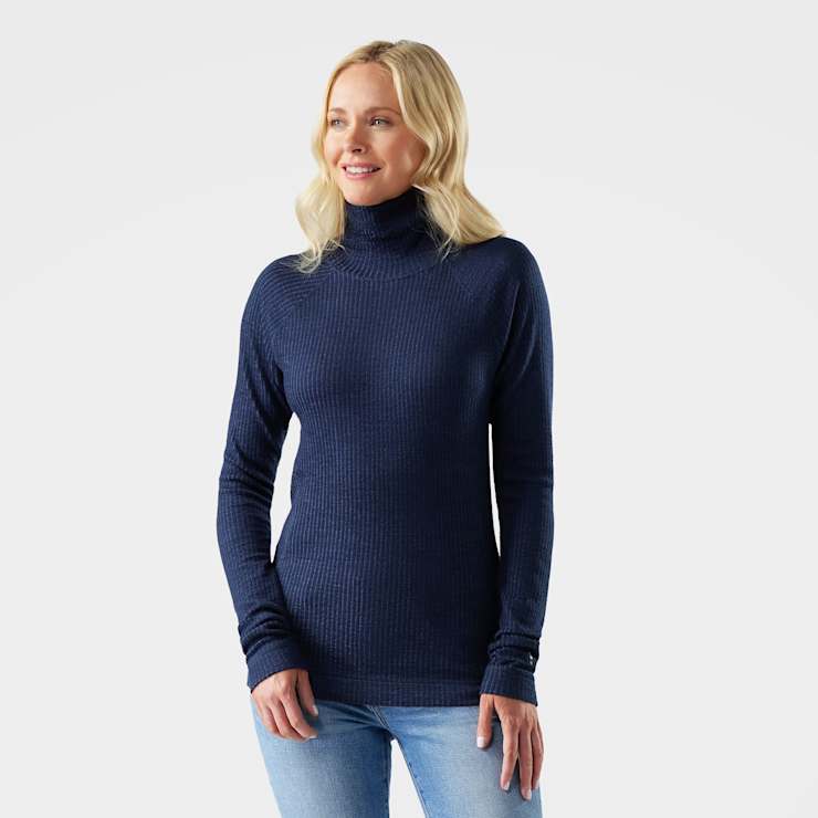 Smartwool Women's Thermal Merino Rib Turtleneck Apparel Smartwool Nightfall Blue/Deep Navy-P62 XSmall