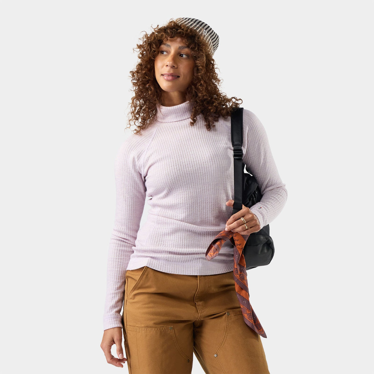 Smartwool Women's Thermal Merino Rib Turtleneck Apparel Smartwool Icy Lavender Heather XSmall