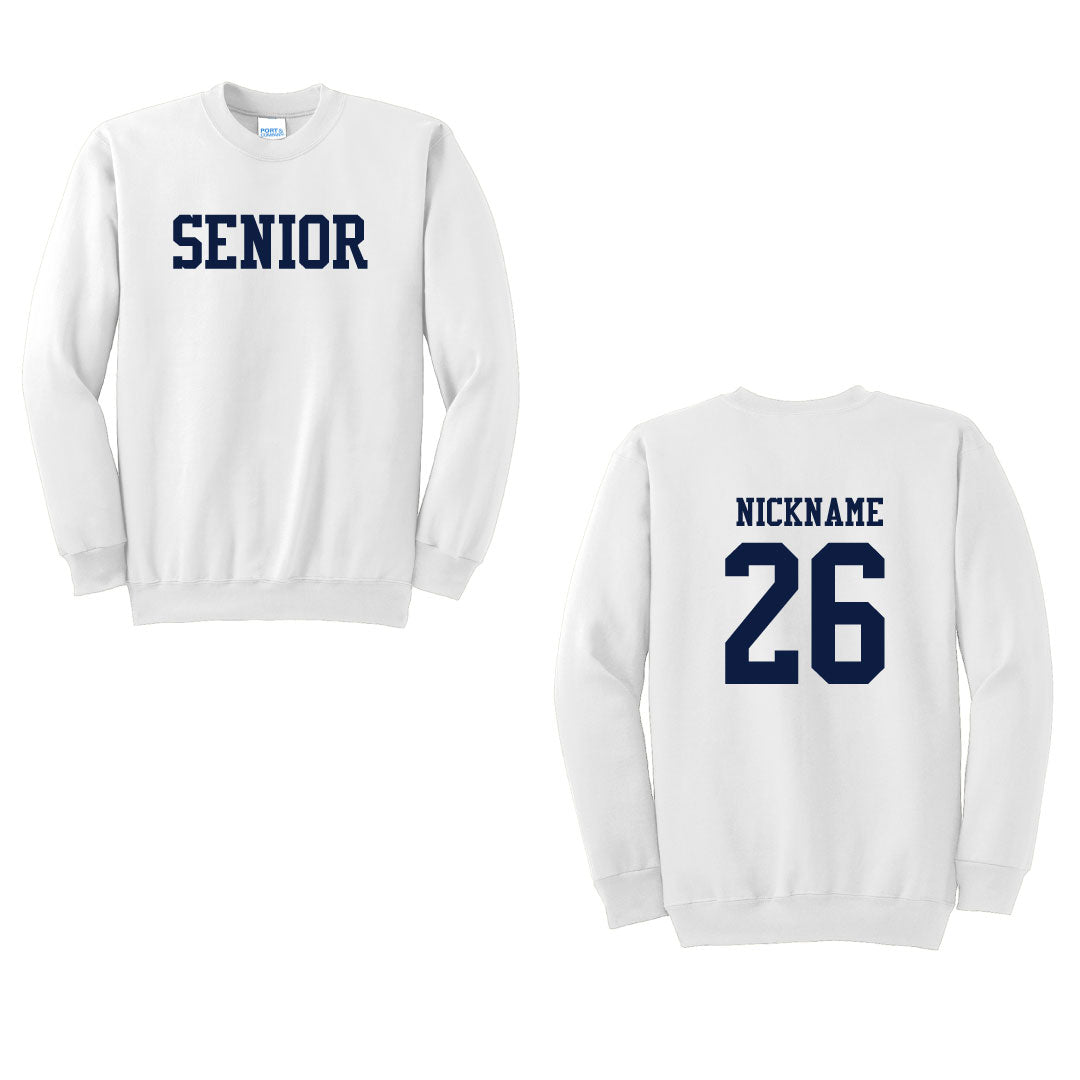 Staples Class of 2026 Senior Crewneck Logowear Staples Class of 2026 White Sweatshirt/Navy Text Adult XS