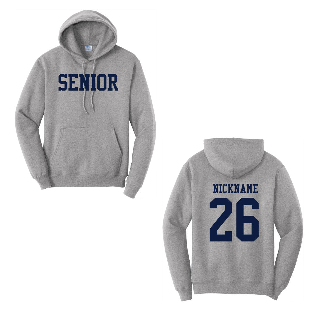 Staples Class of 2026 Senior Hoody Logowear Staples Class of 2026 Heather Grey Sweatshirt with Navy Text Adult S