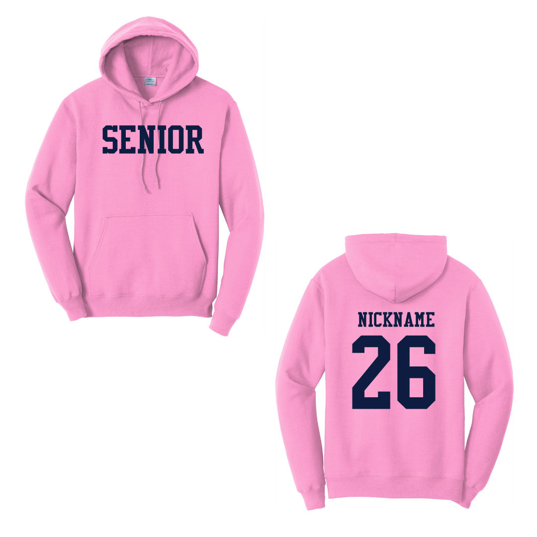 Staples Class of 2026 Senior Hoody Logowear Staples Class of 2026 Pink Sweatshirt with Navy Text Adult S