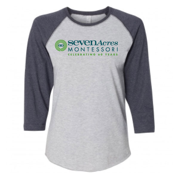 Seven Acres Montessori School  60th Anniv Baseball Tee Logowear Seven Acres Montessori School Toddler 2T  