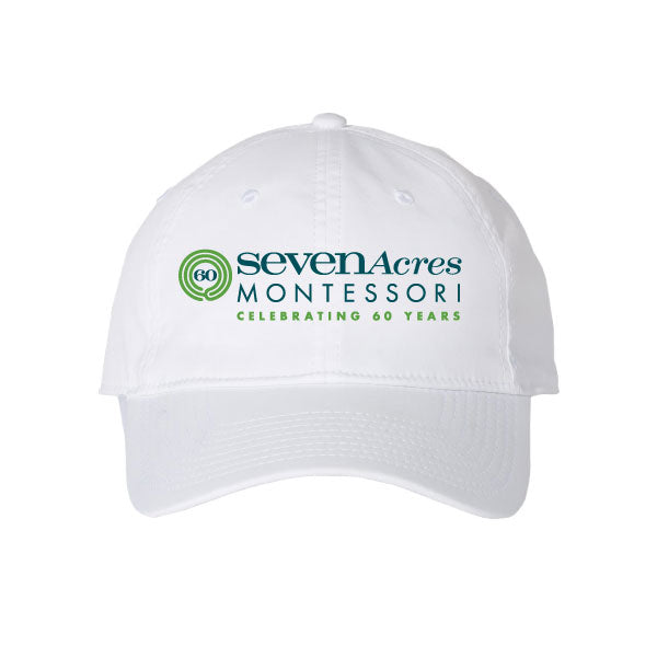 Seven Acres Montessori School 60th Anniv Baseball Cap Logowear Seven Acres Montessori School White  