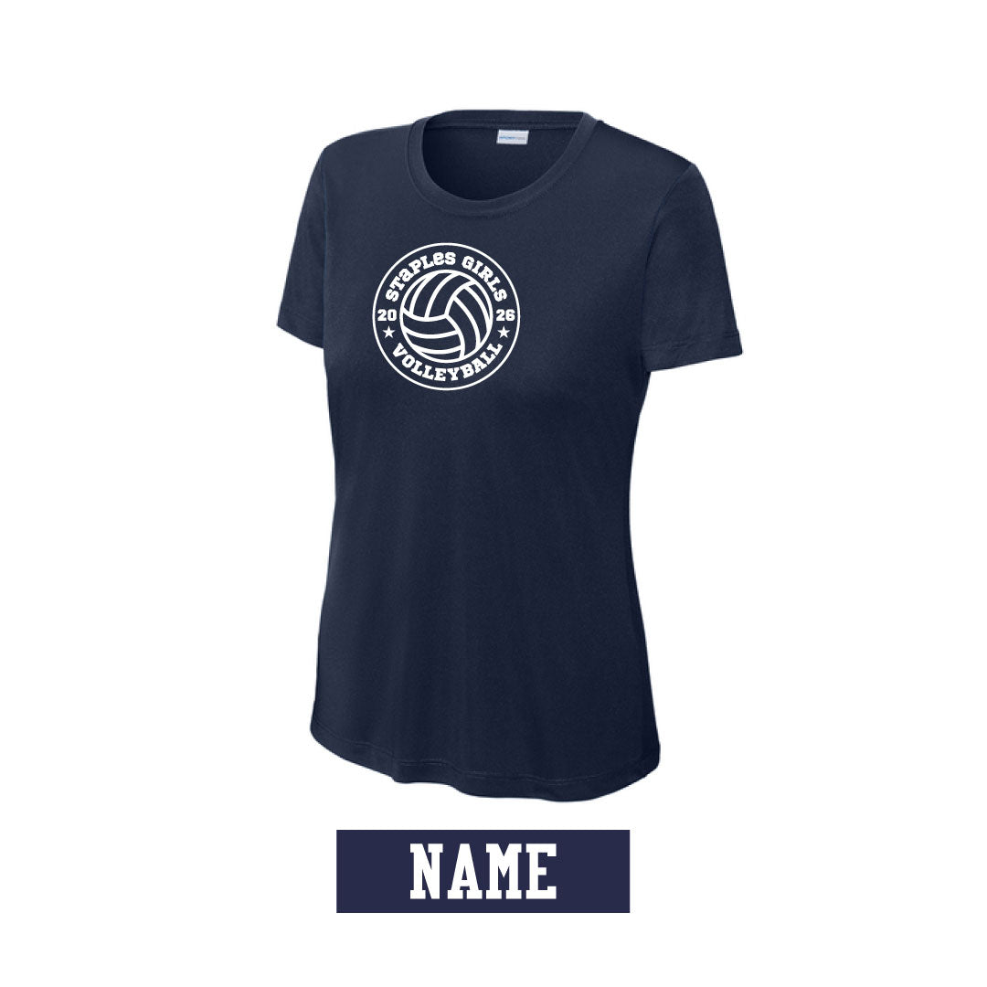 Staples Girls Volleyball Performance Tee Logowear Staples Girls Volleyball Navy Ladies XS