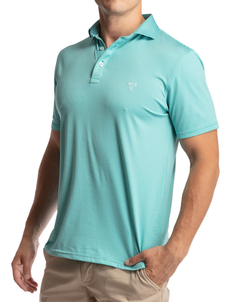 Birddogs Performance Polo Apparel Birddogs Green Stripes Small 