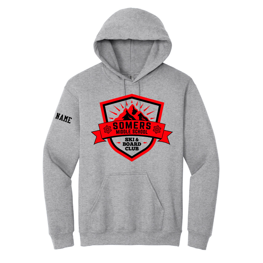 Somers Middle School Ski & Board Club Hoodie ASF Sports & Outdoors Grey Youth S