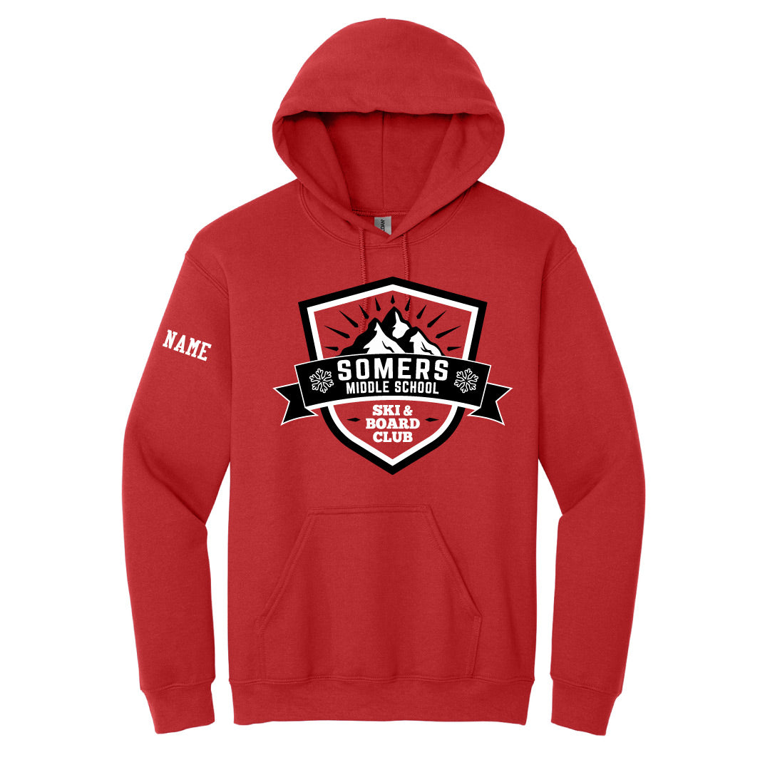 Somers Middle School Ski & Board Club Hoodie ASF Sports & Outdoors Red Youth S