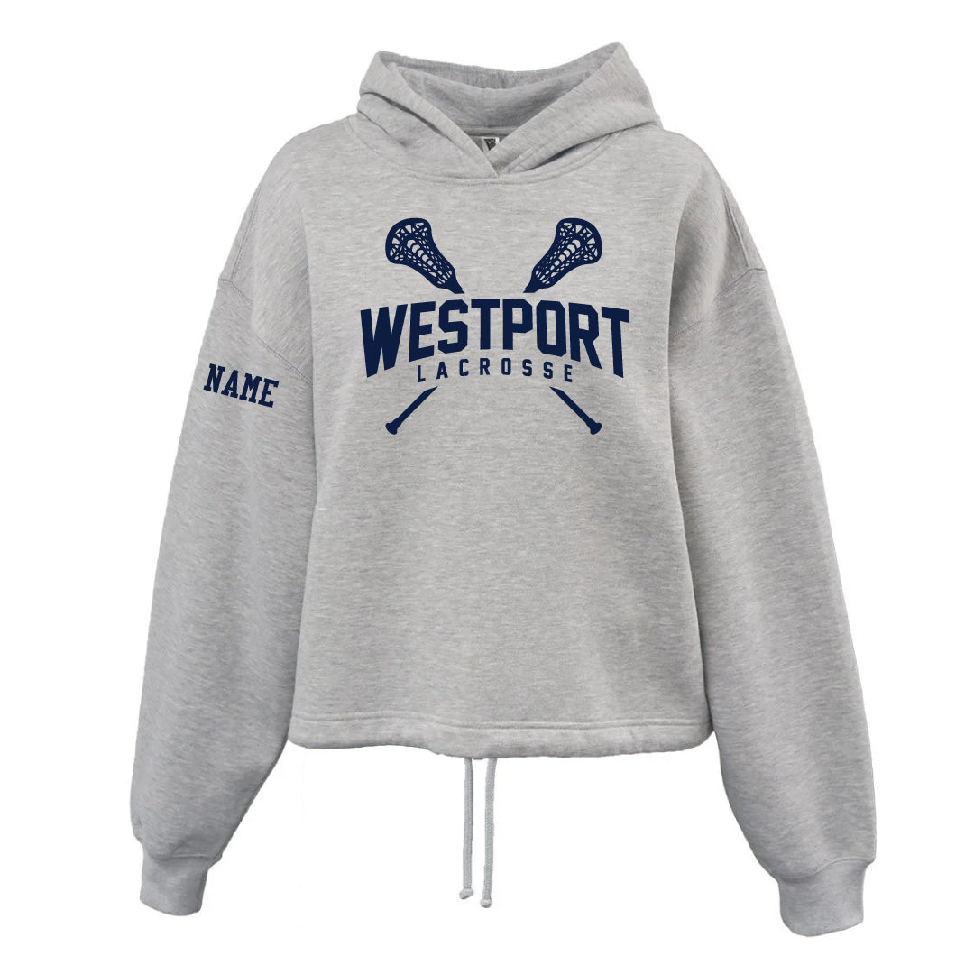 Westport PAL Girls Lacrosse Ladies Sponge Fleece Sport Hoodie Logowear Westport PAL Girls Lacrosse Grey Heather Ladies XS