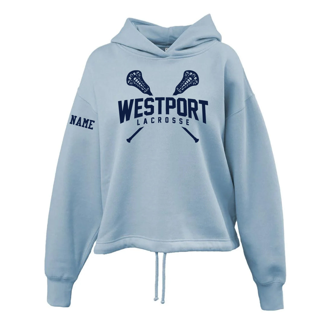 Westport PAL Girls Lacrosse Ladies Sponge Fleece Sport Hoodie Logowear Westport PAL Girls Lacrosse Blue Ladies XS