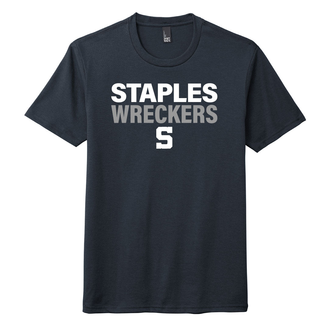 Staples Athletics Wreckers Cotton Blend Tee Logowear Staples Athletics Navy Adult XS 