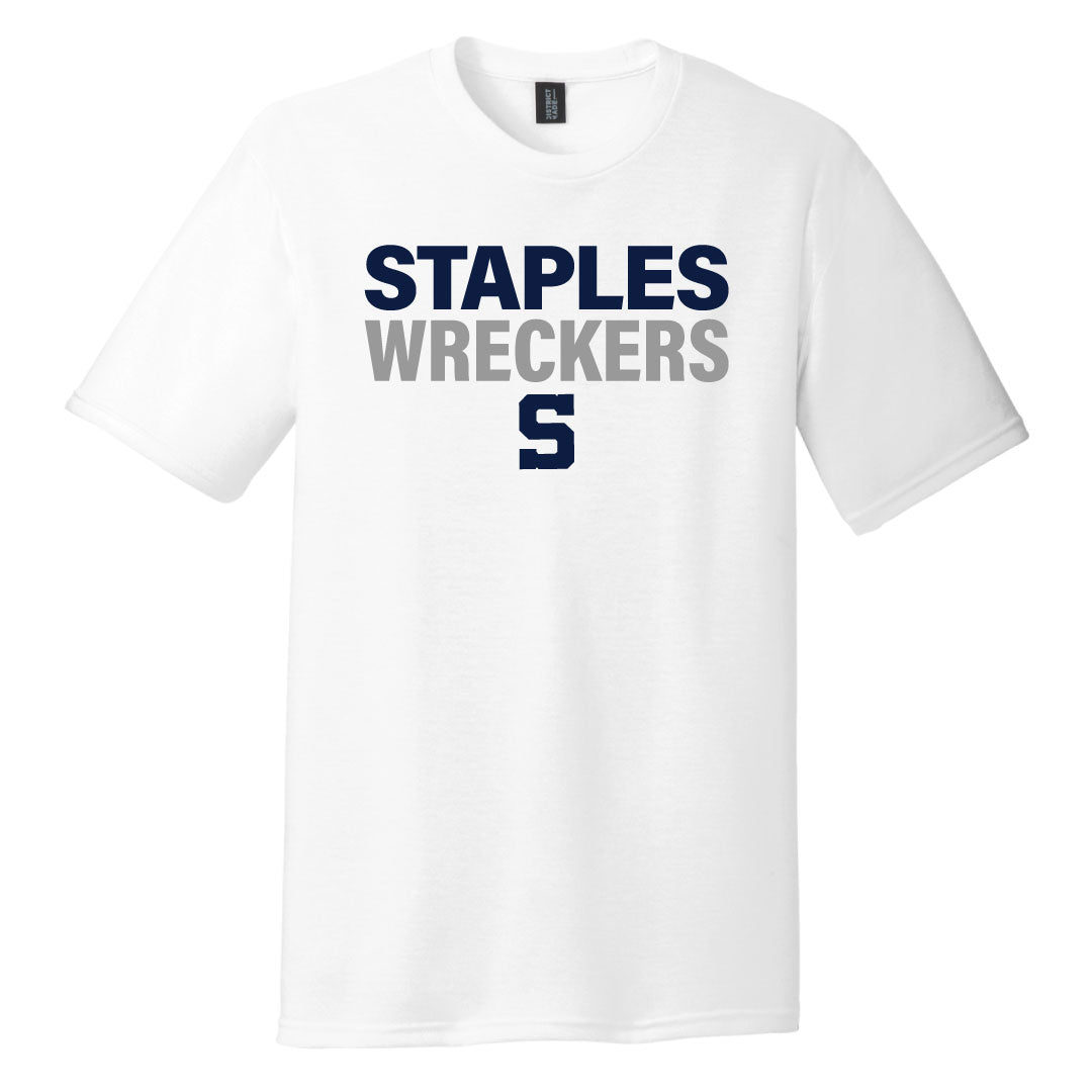 Staples Athletics Wreckers Cotton Blend Tee Logowear Staples Athletics White Adult XS 