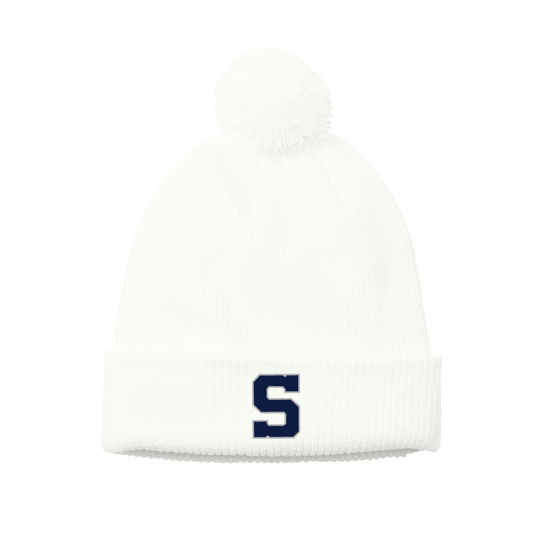 Staples Athletics Cozy Pom Beanie Logowear Staples Athletics Marshmallow  