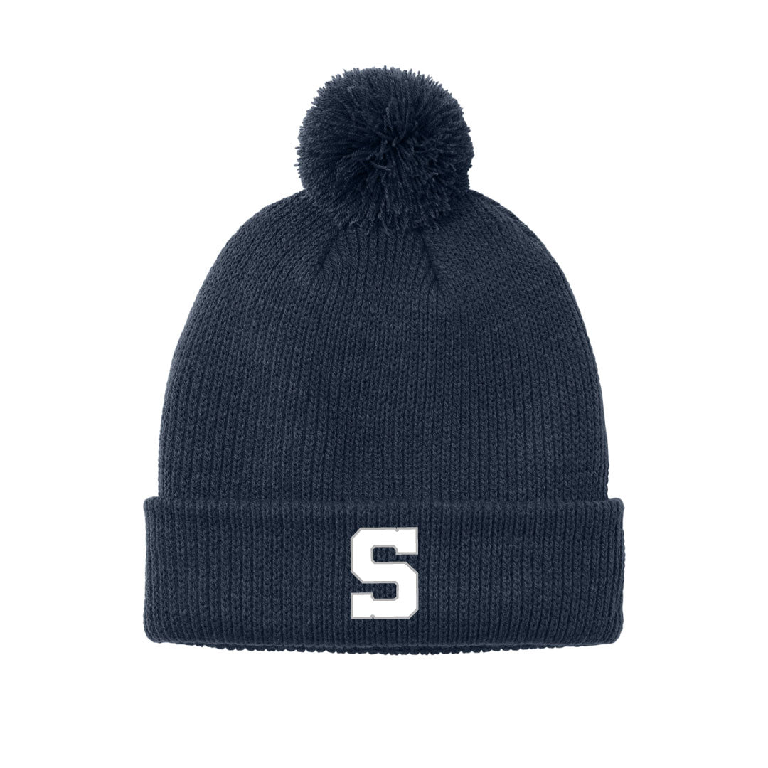 Staples Athletics Cozy Pom Beanie Logowear Staples Athletics Navy  