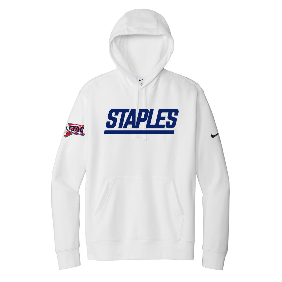 Staples Baseball Nike Club Fleece Hoodie Logowear Staples Baseball White Adult XS 