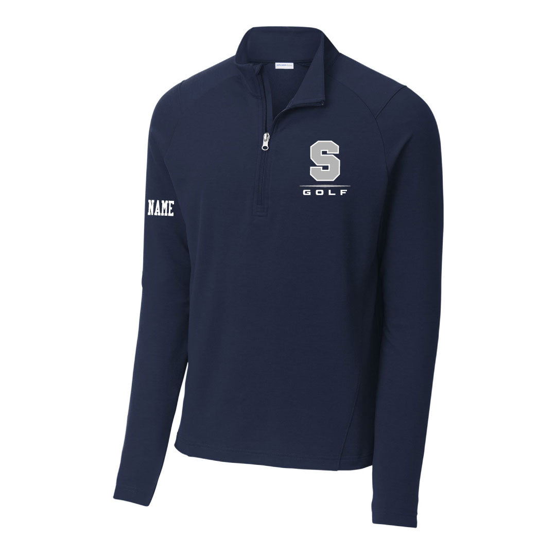 Staples Boys Golf Sport-Wick® Flex Fleece 1/4-Zip Logowear Staples Boys Golf Navy Adult S