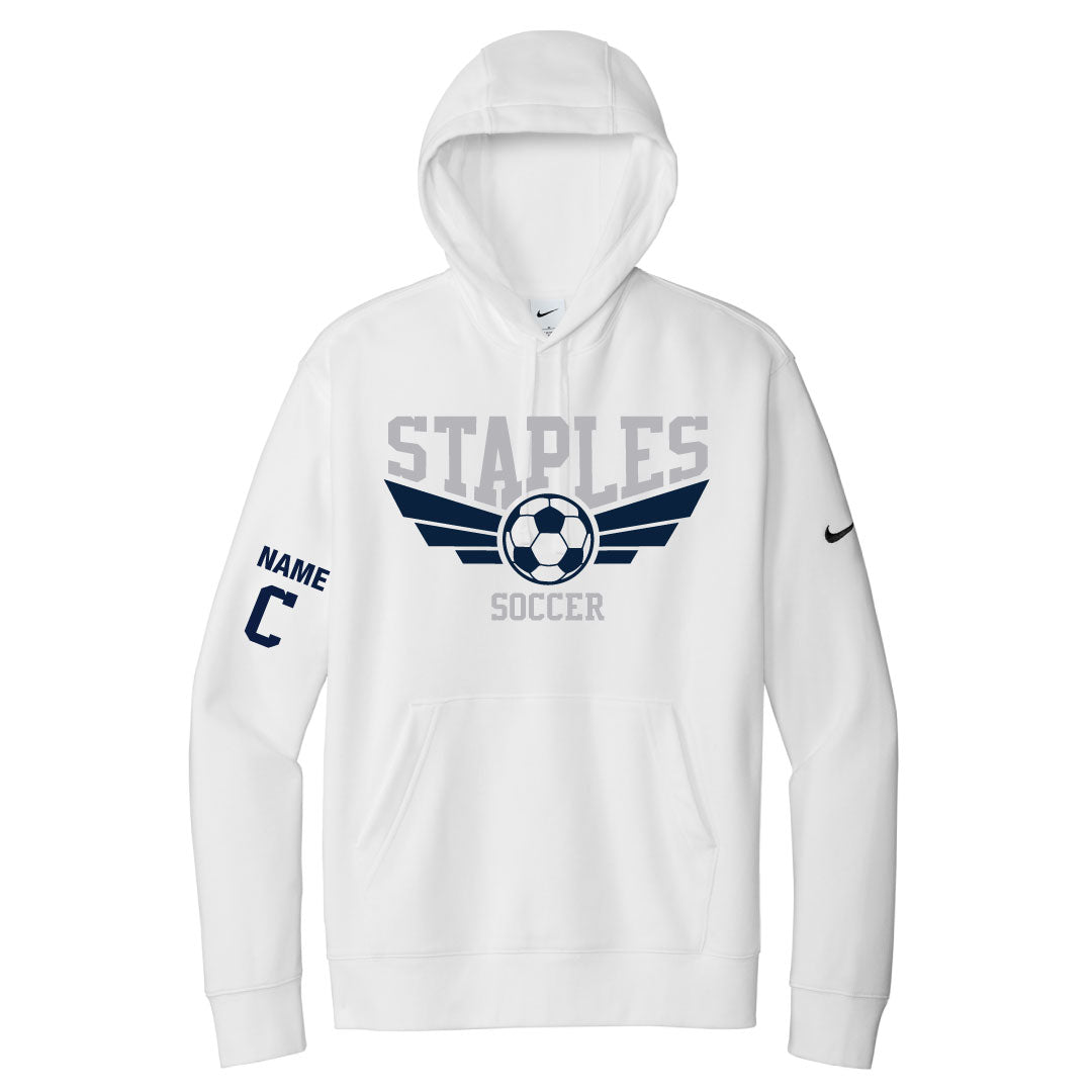 Staples Boys Soccer Nike Hooded Sweatshirt Logowear Staples Boys Soccer White Adult S