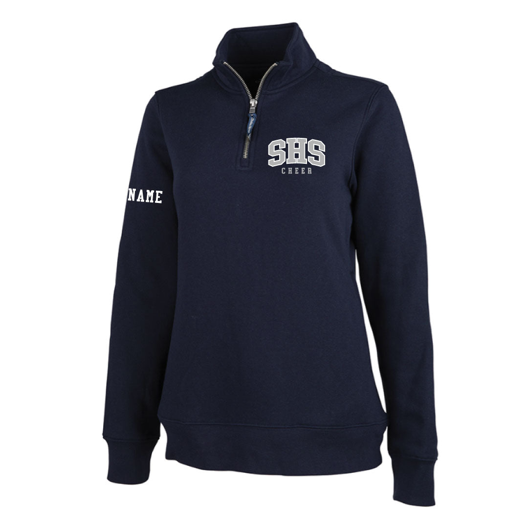 Staples Cheer "Fans" 1/4 Zip Sweatshirt Logowear Staples Cheerleading Navy Ladies XS