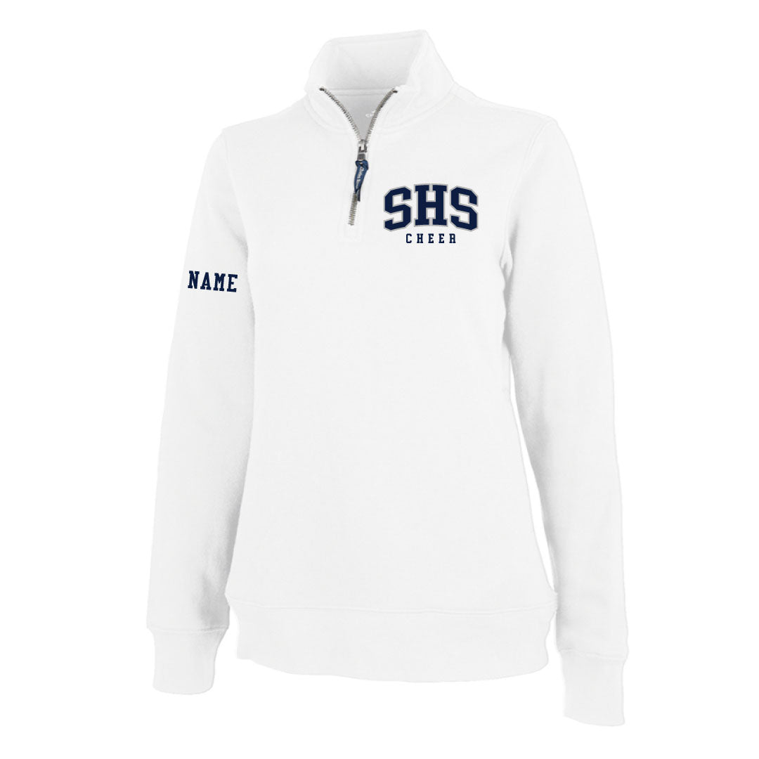 Staples Cheer "Fans" 1/4 Zip Sweatshirt Logowear Staples Cheerleading White Ladies XS