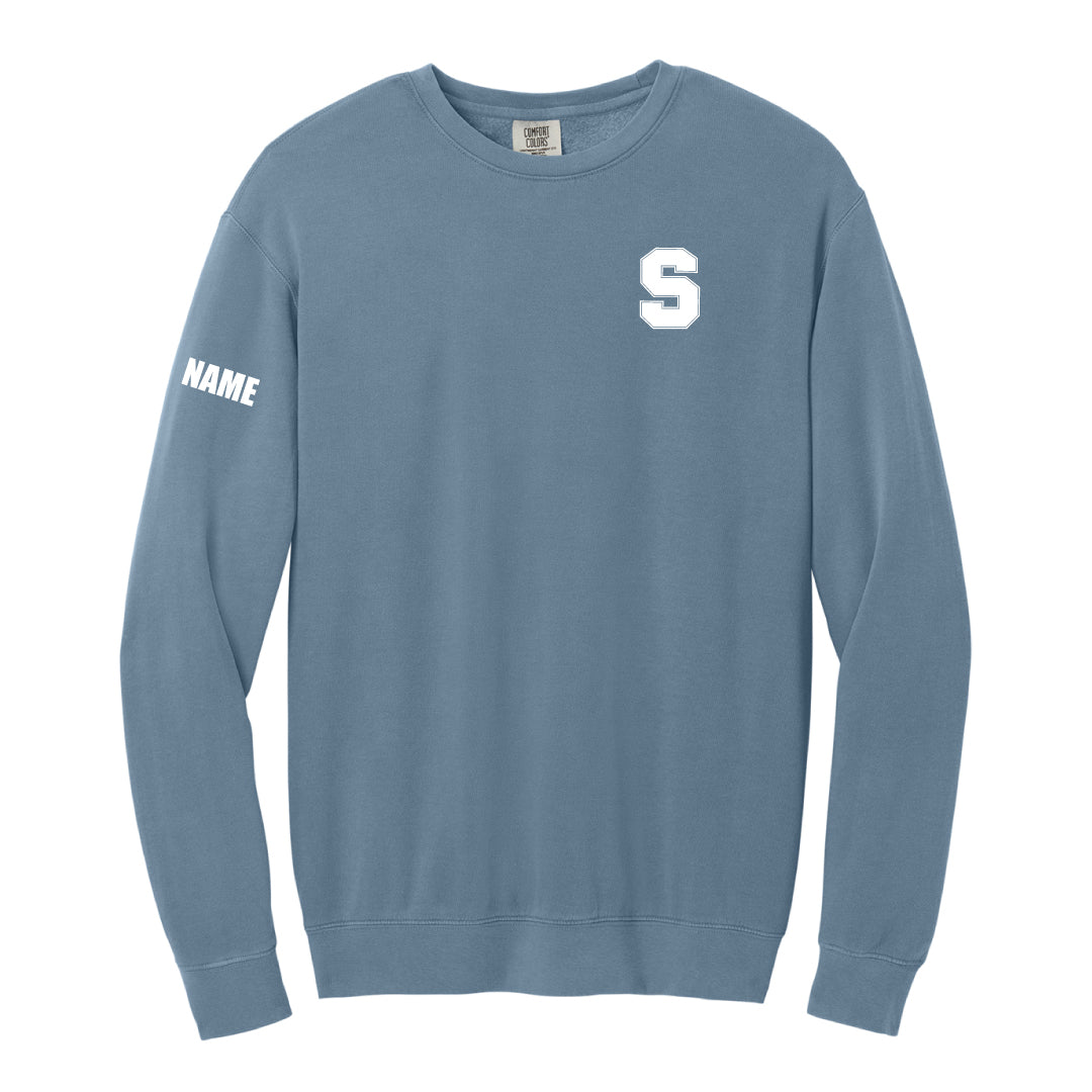 Staples Faculty Comfort Colors Crewneck Sweatshirt Logowear Staples Faculty Blue Jean Adult S 