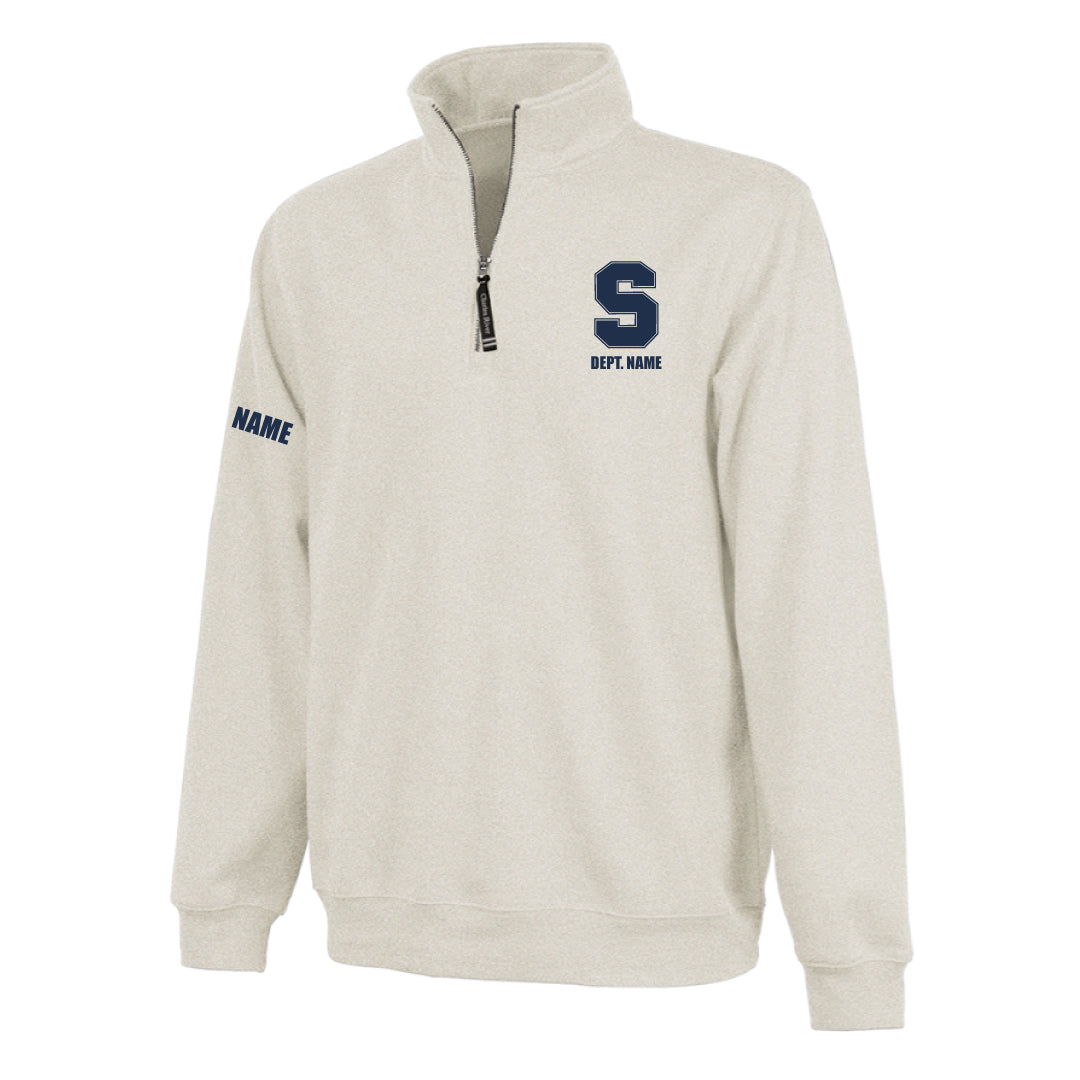 Staples Faculty Quarter Zip Sweatshirt Logowear Staples Faculty Oatmeal Heather Ladies XS