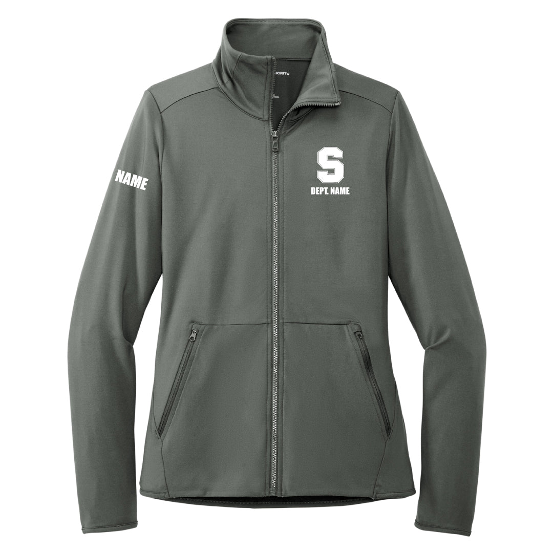Staples Faculty Stretch Performance Full Zip Logowear Staples Faculty Grey Ladies XS