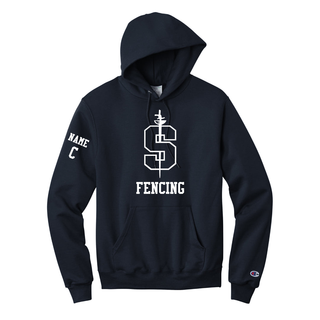 Staples Fencing Champion Hooded Sweatshirt Logowear Staples Fencing Navy Foil Adult S