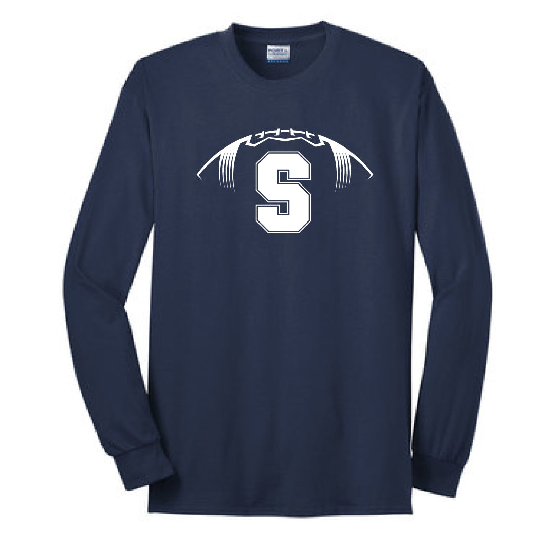 Staples Football Soft Style Cotton Long Sleeve Logowear Staples Football Navy Mens S