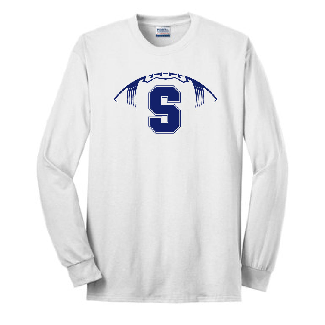 Staples Football Soft Style Cotton Long Sleeve Logowear Staples Football White Mens S