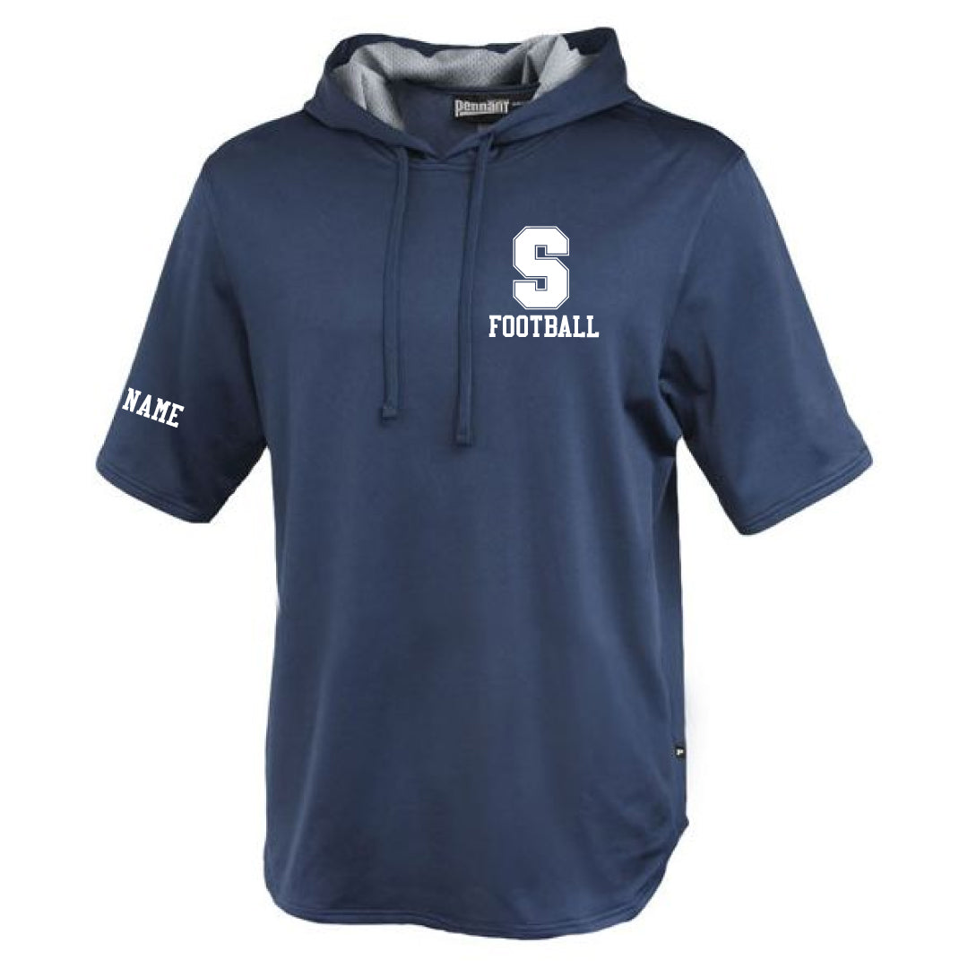 Staples Football Short Sleeve Performance Hoodie Logowear Staples Football