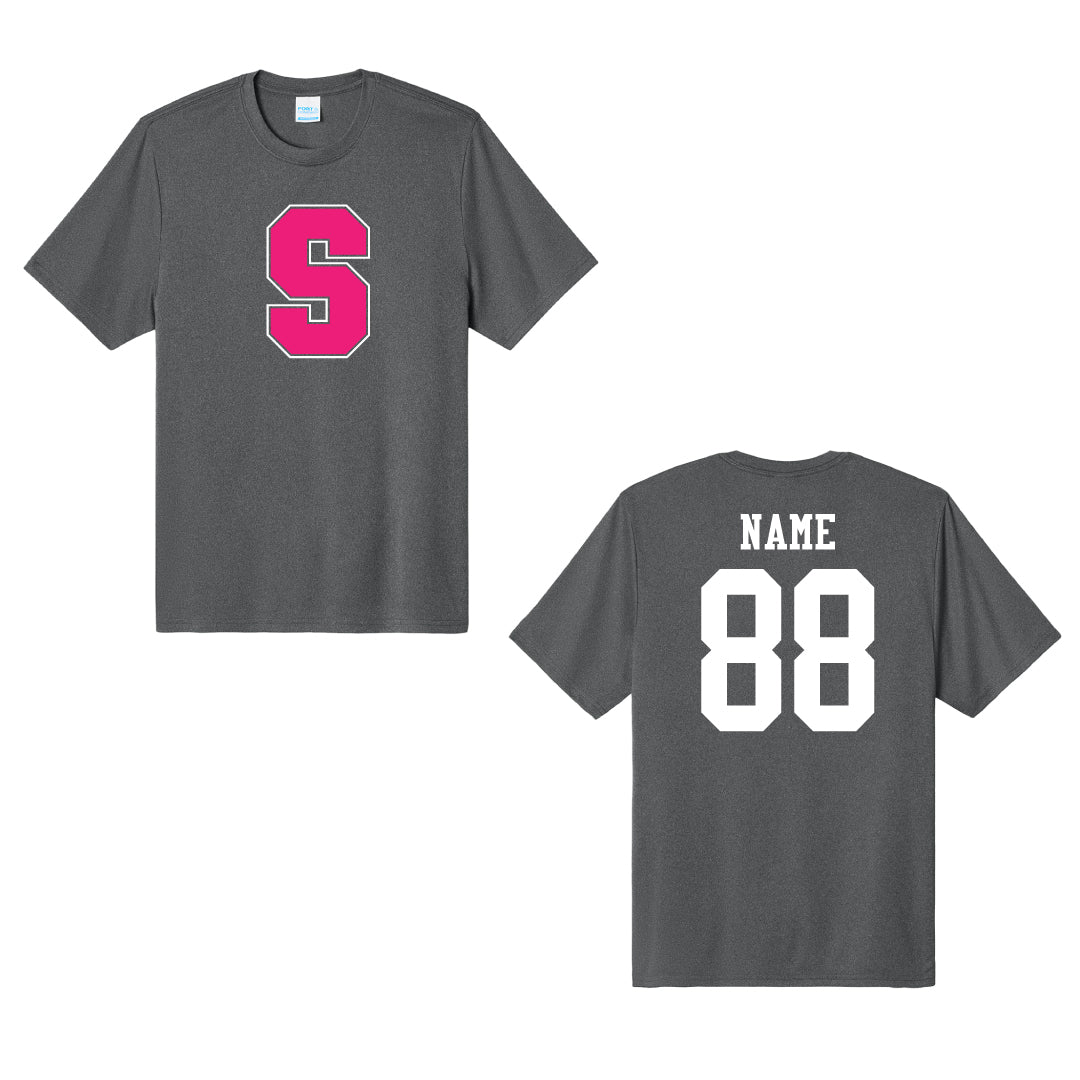 Staples Football Heatherd Performance Tee Logowear Staples Football Metal Tee Pink Logo Adult XS