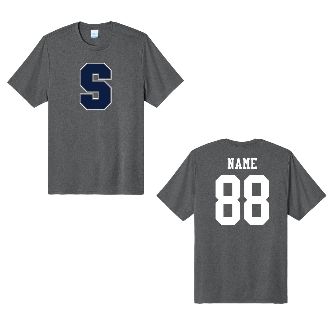 Staples Football Heatherd Performance Tee Logowear Staples Football Metal Tee Navy Logo Adult XS