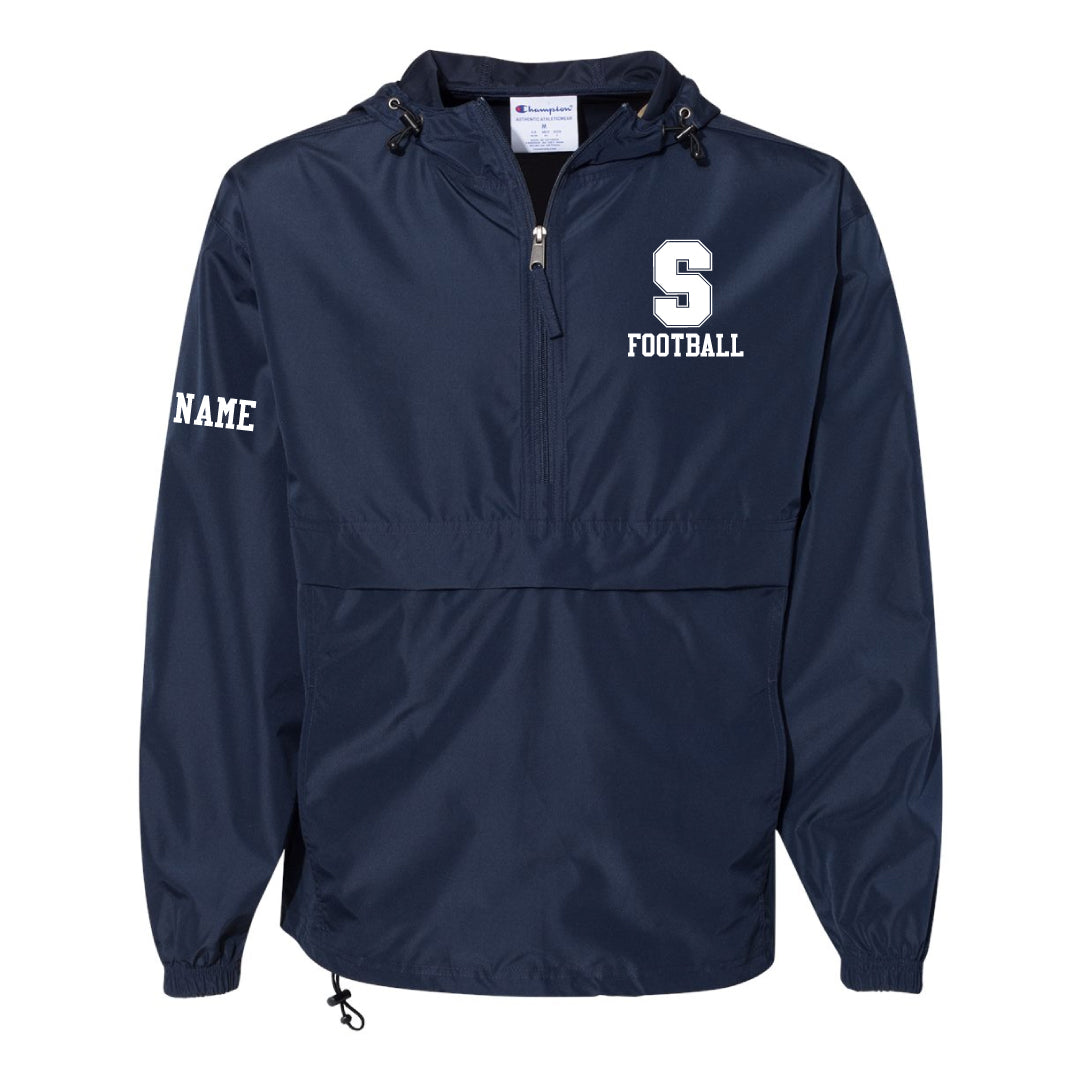 Staples Football Champion Hooded 1/4 Zip Wind Jacket Logowear Staples Football Mens S