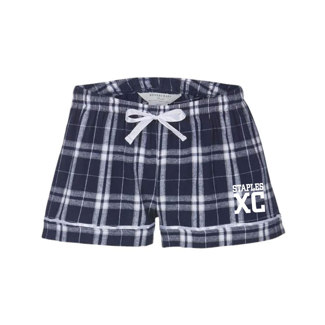 Staples Girls XC Flannel Shorties Logowear Staples Girls Cross Country White Ladies XS