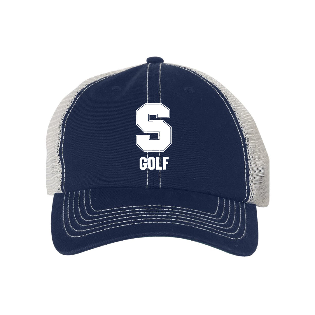 Staples Girls Golf Trucker Hat Logowear Staples Girls Golf Navy/Stone  