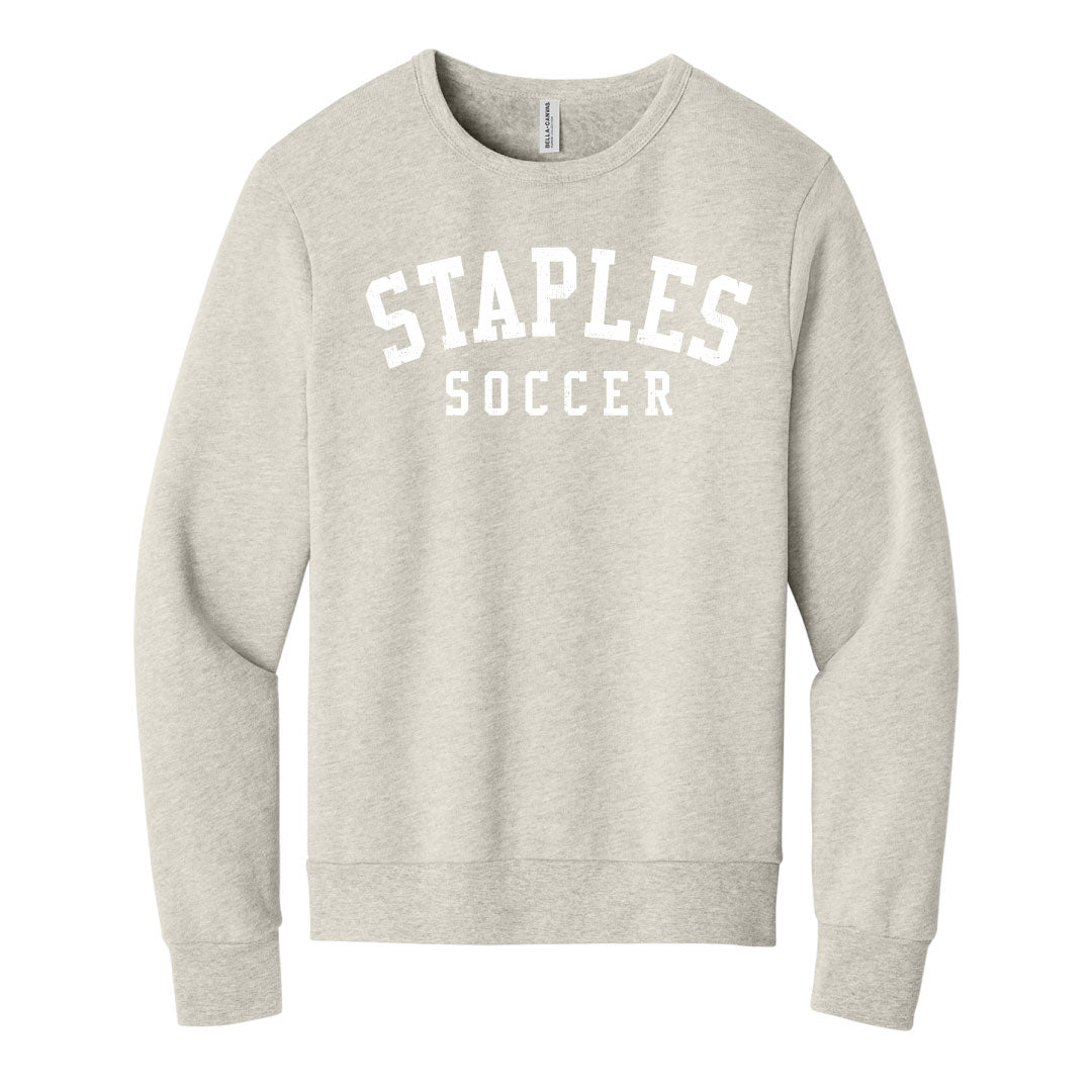 Staples Girls Soccer Fans Sponge Fleece Crewneck Sweatshirt Logowear Staples Girls Soccer Fanwear Heather Dust Adult XS