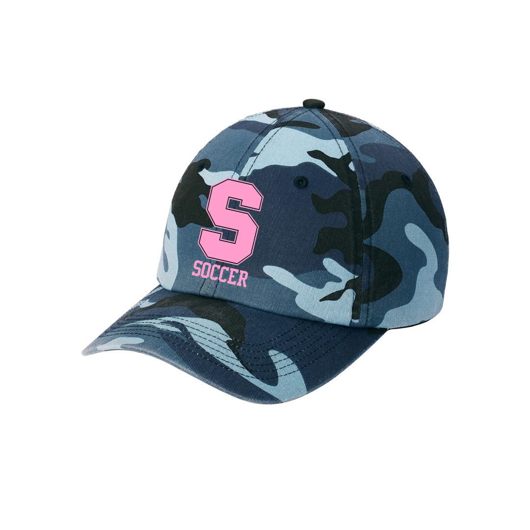 Staples Girls Soccer Fans Navy Camo Baseball Hat Logowear Staples Girls Soccer Fanwear Pink S