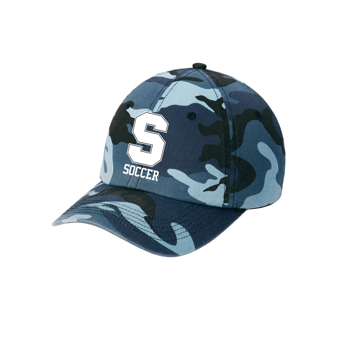 Staples Girls Soccer Fans Navy Camo Baseball Hat Logowear Staples Girls Soccer Fanwear White S