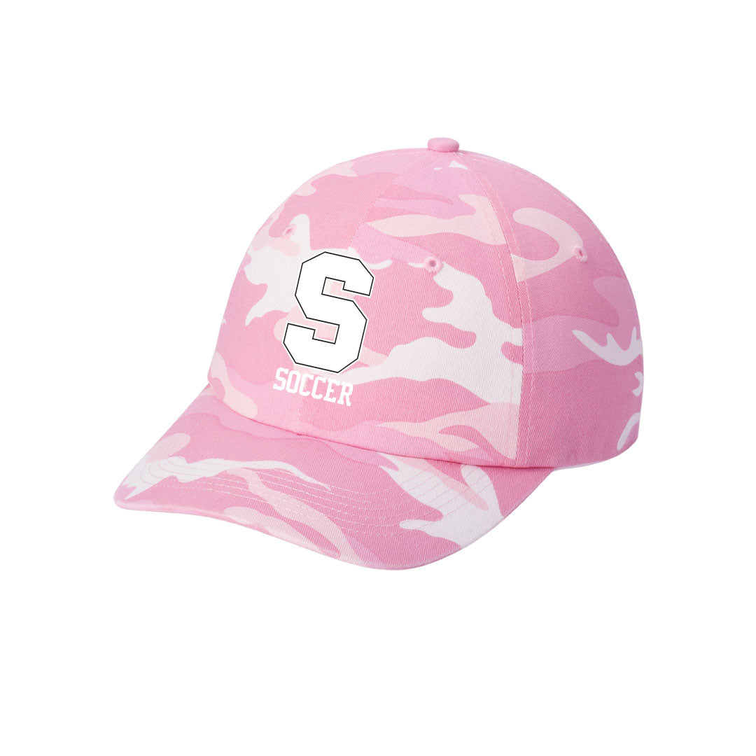 Staples Girls Soccer Fans Pink Camo Baseball Hat Logowear Staples Girls Soccer Fanwear White S