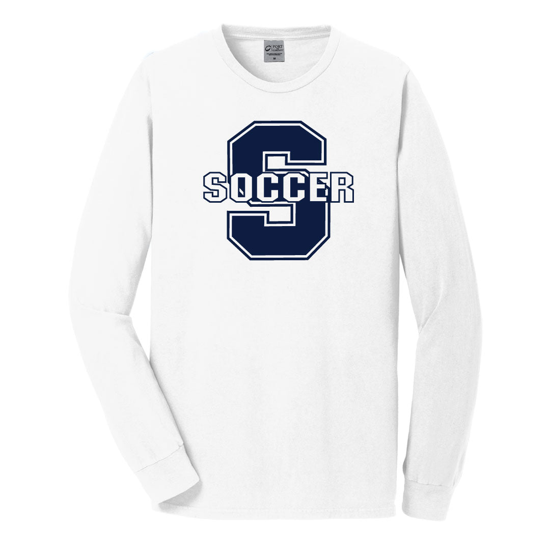 Staples Girls Soccer Fans Washed Cotton Longsleeve Logowear Staples Girls Soccer Fanwear White Adult S
